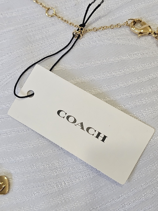 Coach Gold Heart Pendant Necklace with 'C' Initial - Picture 7 of 12
